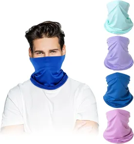 4 Pack Neck Gaiter Face Mask : Balaclava Mask & Bandana Headband for Men Women