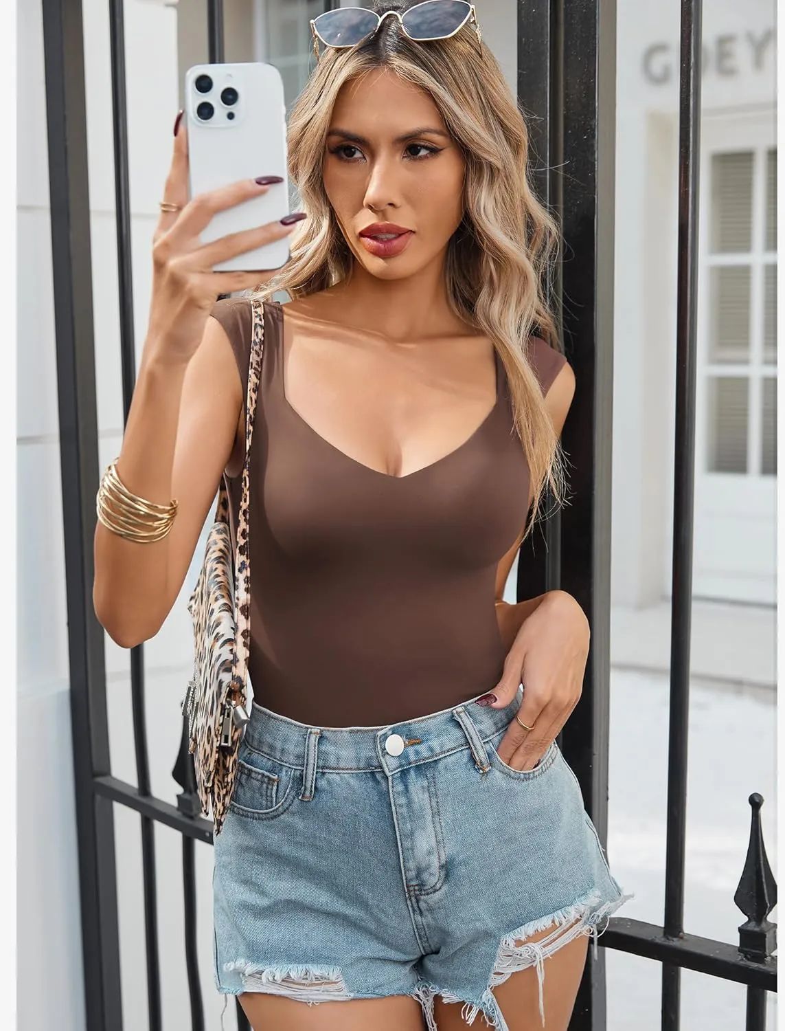 Avidlove Body Suits for Womens Sexy Bodysuit Tank Top Thong Body Suit Seamless Double Lined Going Out Tops