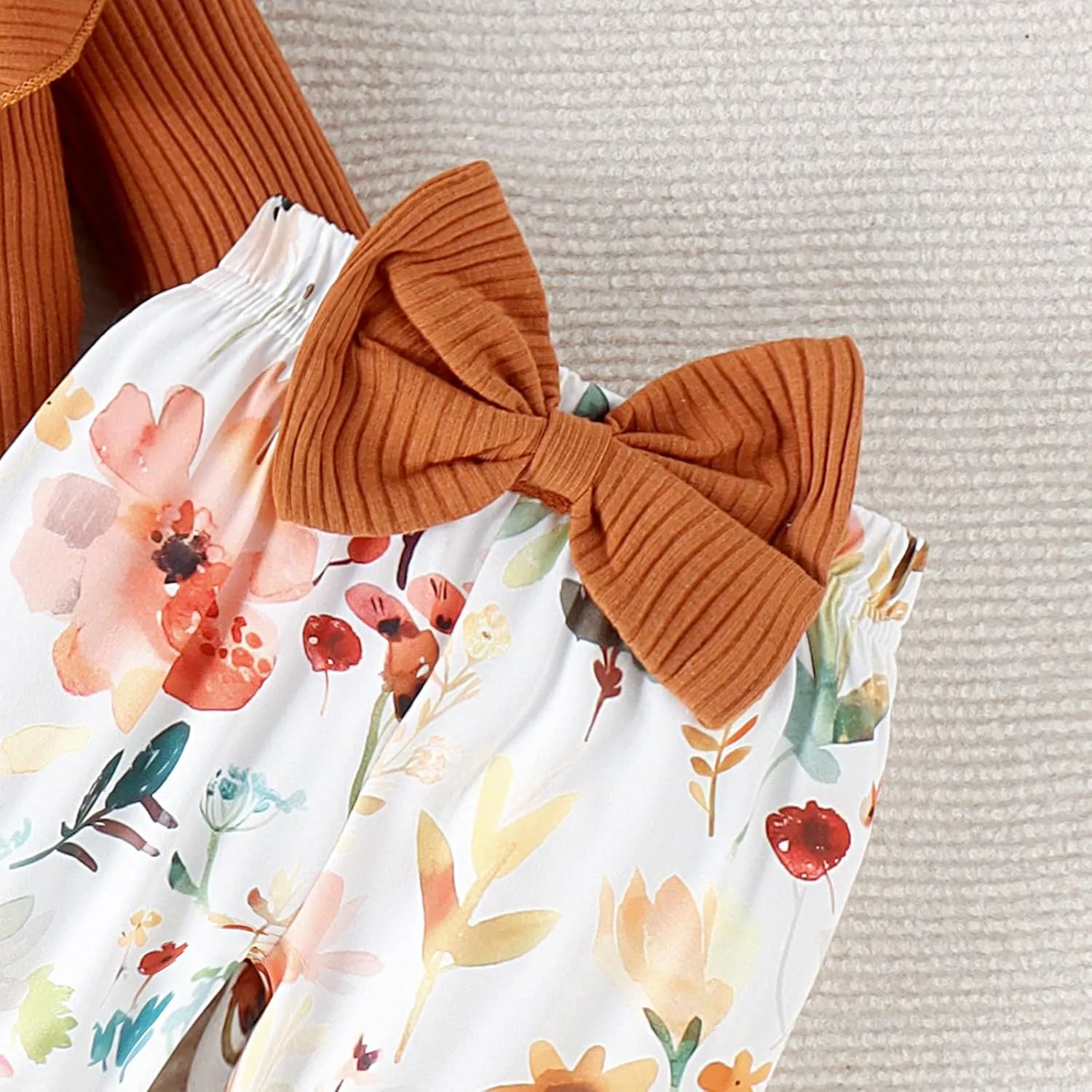 Baby Girl Clothes Infant Newborn Outfits Romper Pants Cute Bow Headband Hat Sets for Baby Girls (0-3-6-12-18 Months)