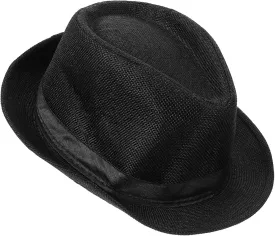 Black Fedora Hat for Boys Stylish Dance Performance Accessory for Head Girth Lightweight Design for Costumes and Special Occasions