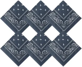 Blulu 6 Pcs Neon Color Cowboy Bandanas for Men Women Assorted Paisley Pattern Handkerchiefs 22 x 22 Inch Kids Headwrap Scarfs
