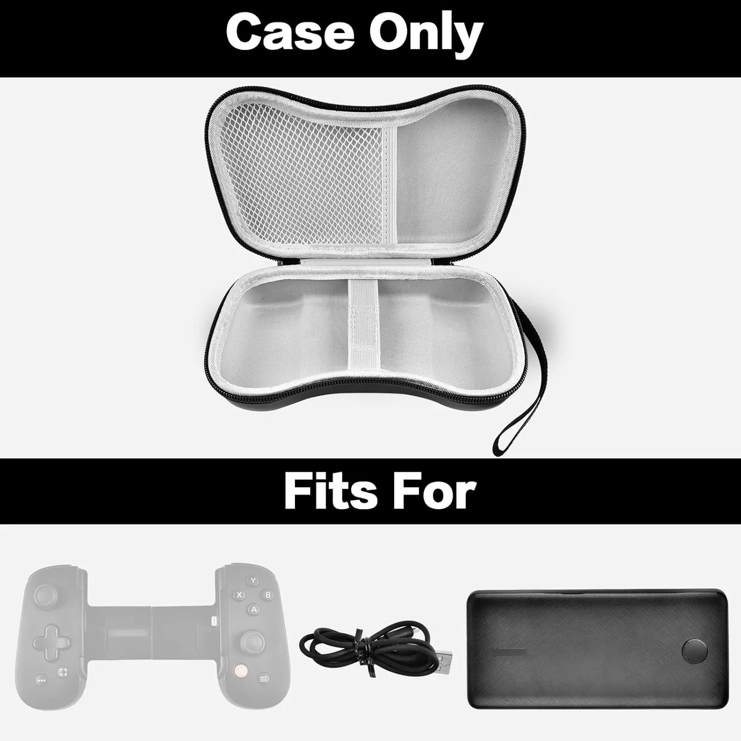 casmilee Case for BACKBONE One Mobile Gaming Controller 2nd Gen/1st Gen, Handheld Gaming Console Portable Travel Holder for Cables Power Bank Accessories - Box Only (Black)