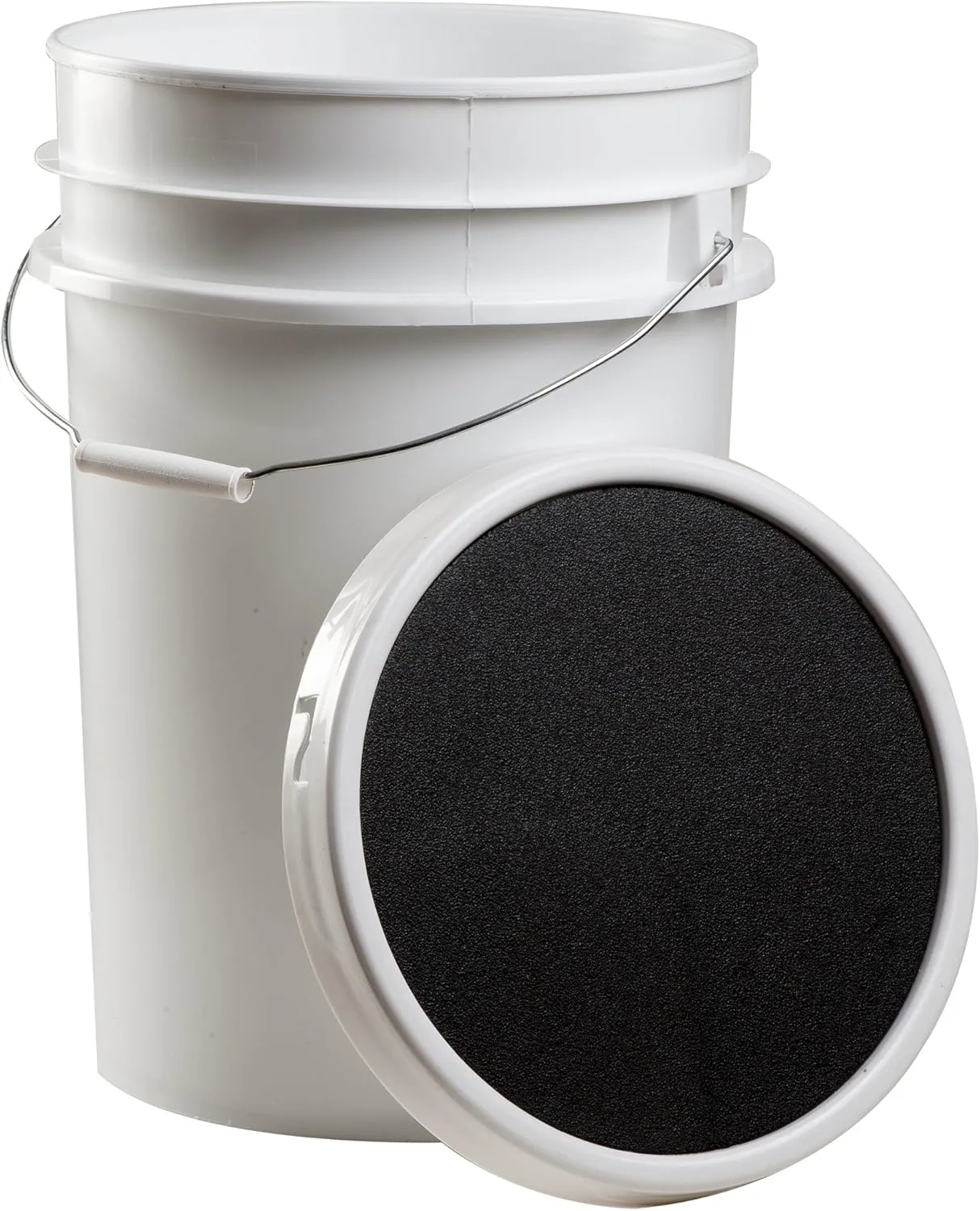 Champion Sports 6 Gallon Bucket with Padded Soft Seat Lid - Durable Construction - Balls Not Included - Ideal for Baseball, Softball, T-Ball, Practice Balls, and Lacrosse