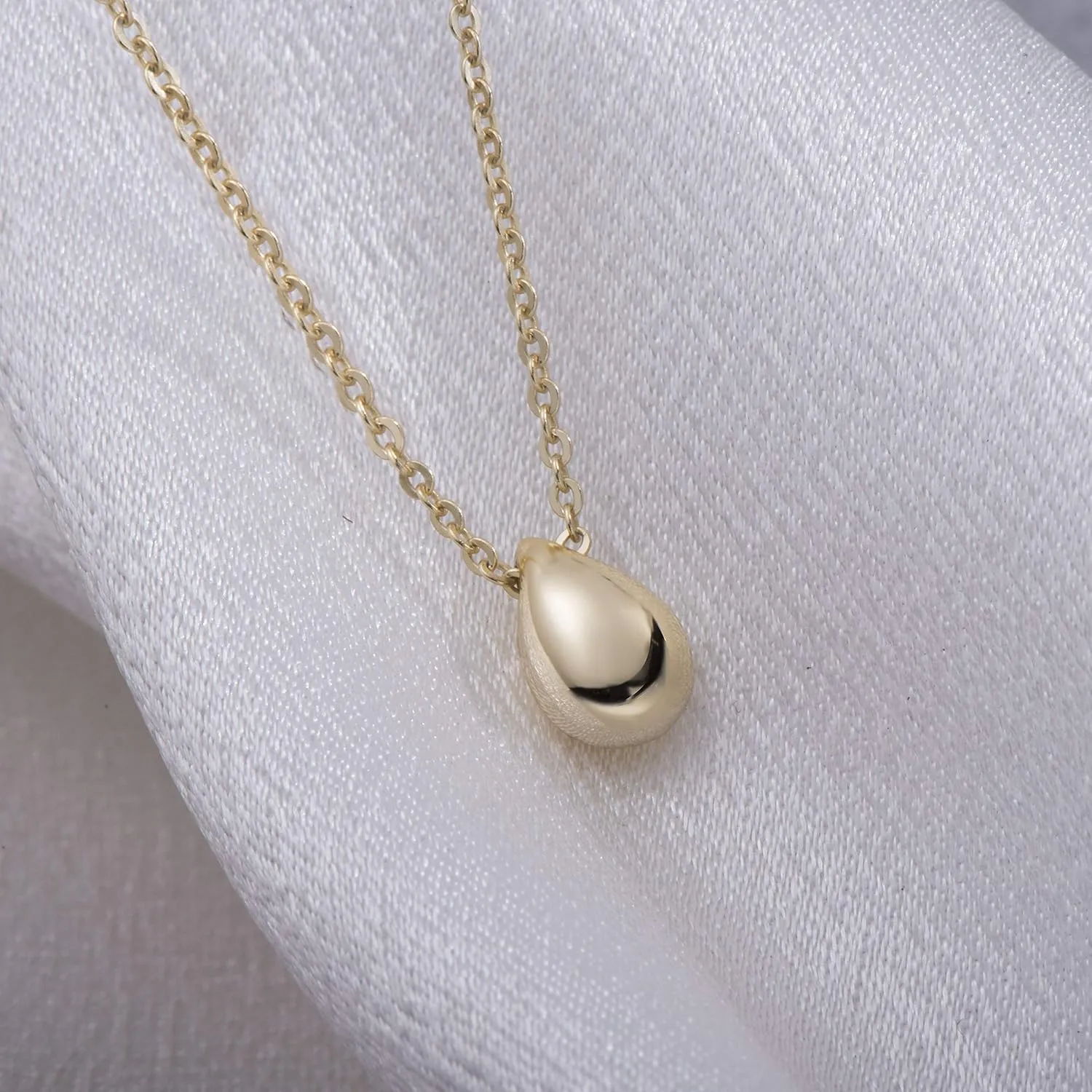 Dainty Teardrop Necklace for Women Sterling Silver Teardrop Earrings for Women Layered Necklace Minimalist Sterling Silver Choker Necklaces