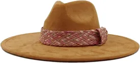 Decal Suede Hat Wide Brim Fedora Hat Men's and Women's Jazz Hat Suede Fedoras Sombrero 31 56-58cm