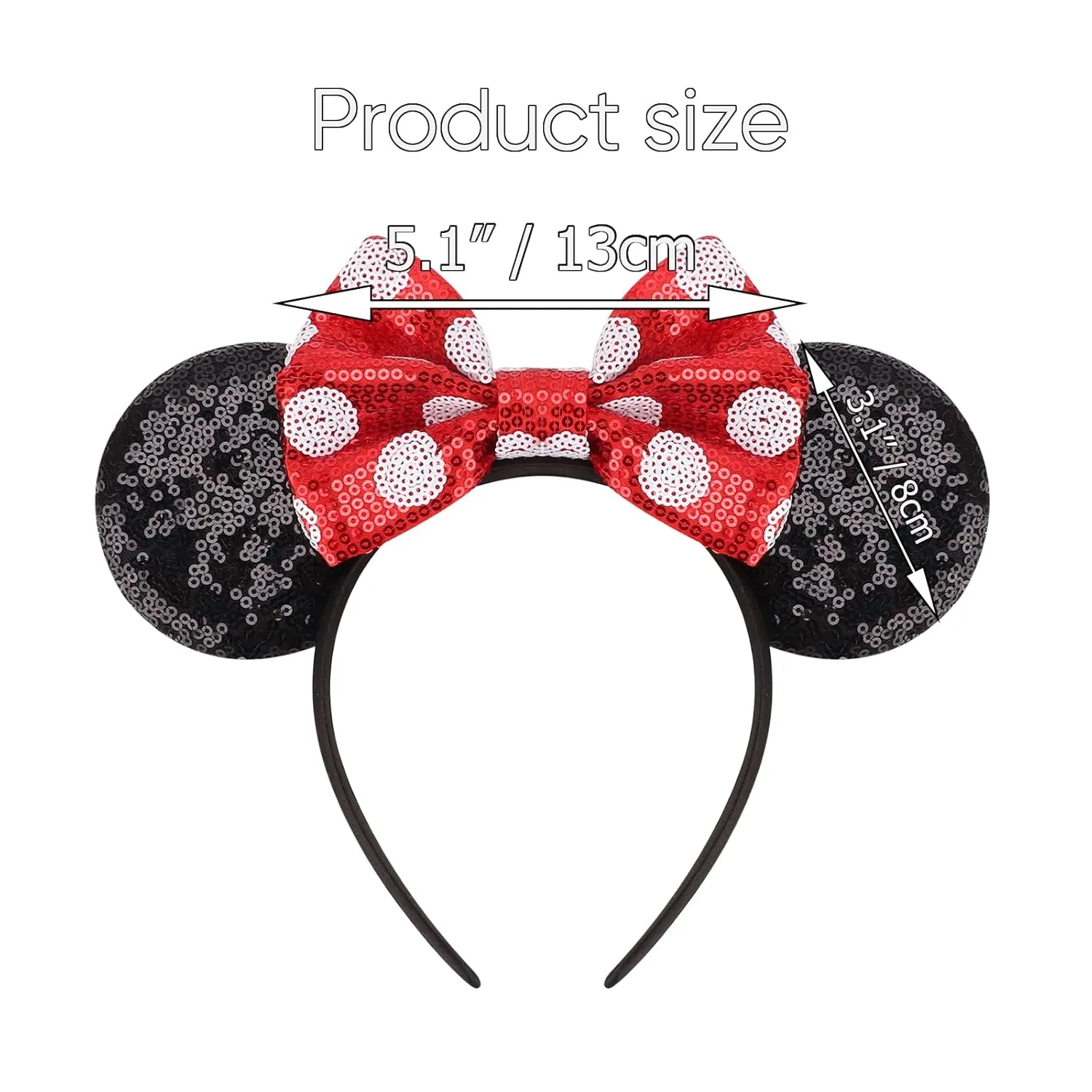 DRESHOW Mouse Ears Bow Headbands Glitter Party Decoration Cosplay Costume for Girls & Women