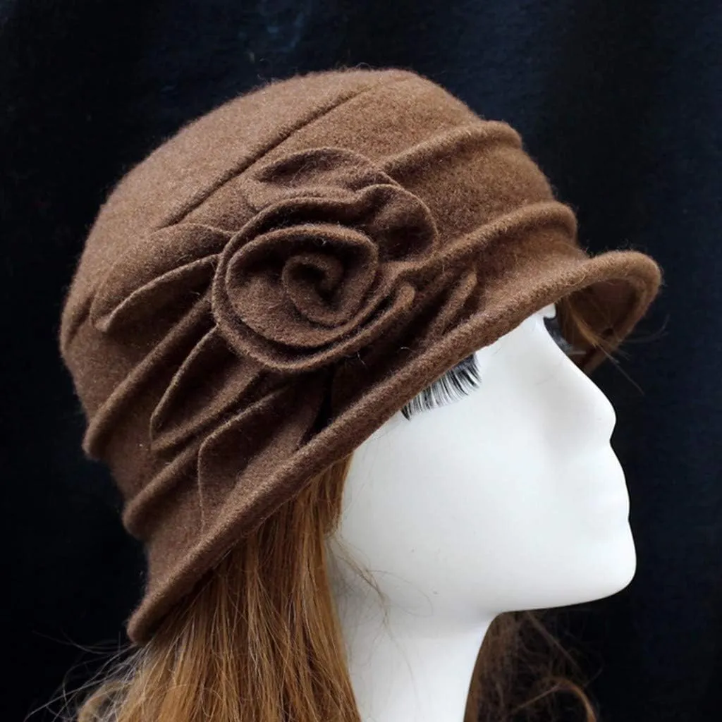 Dress Hats for Women with Flower Bowknot Elegant Church Fedora Hats Bridal Wedding Guest Party Bucket Hats