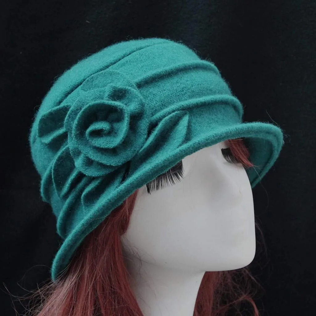 Dress Hats for Women with Flower Bowknot Elegant Church Fedora Hats Bridal Wedding Guest Party Bucket Hats