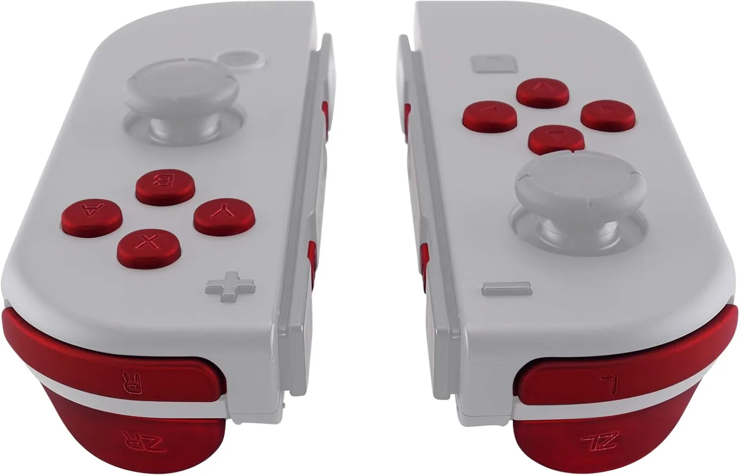eXtremeRate DIY Full Set Buttons for Nintendo Switch & Switch OLED, Custom Replacement Buttons for JoyCon, ABXY Direction Keys SR SL L R ZR ZL   - Home Capture Trigger Buttons Springs - Scarlet Red