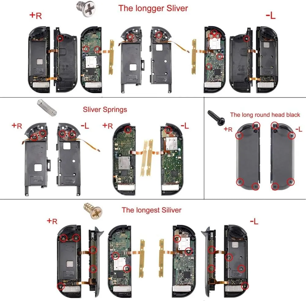 eXtremeRate DIY Full Set Buttons for Nintendo Switch & Switch OLED, Custom Replacement Buttons for JoyCon, ABXY Direction Keys SR SL L R ZR ZL   - Home Capture Trigger Buttons Springs - Scarlet Red