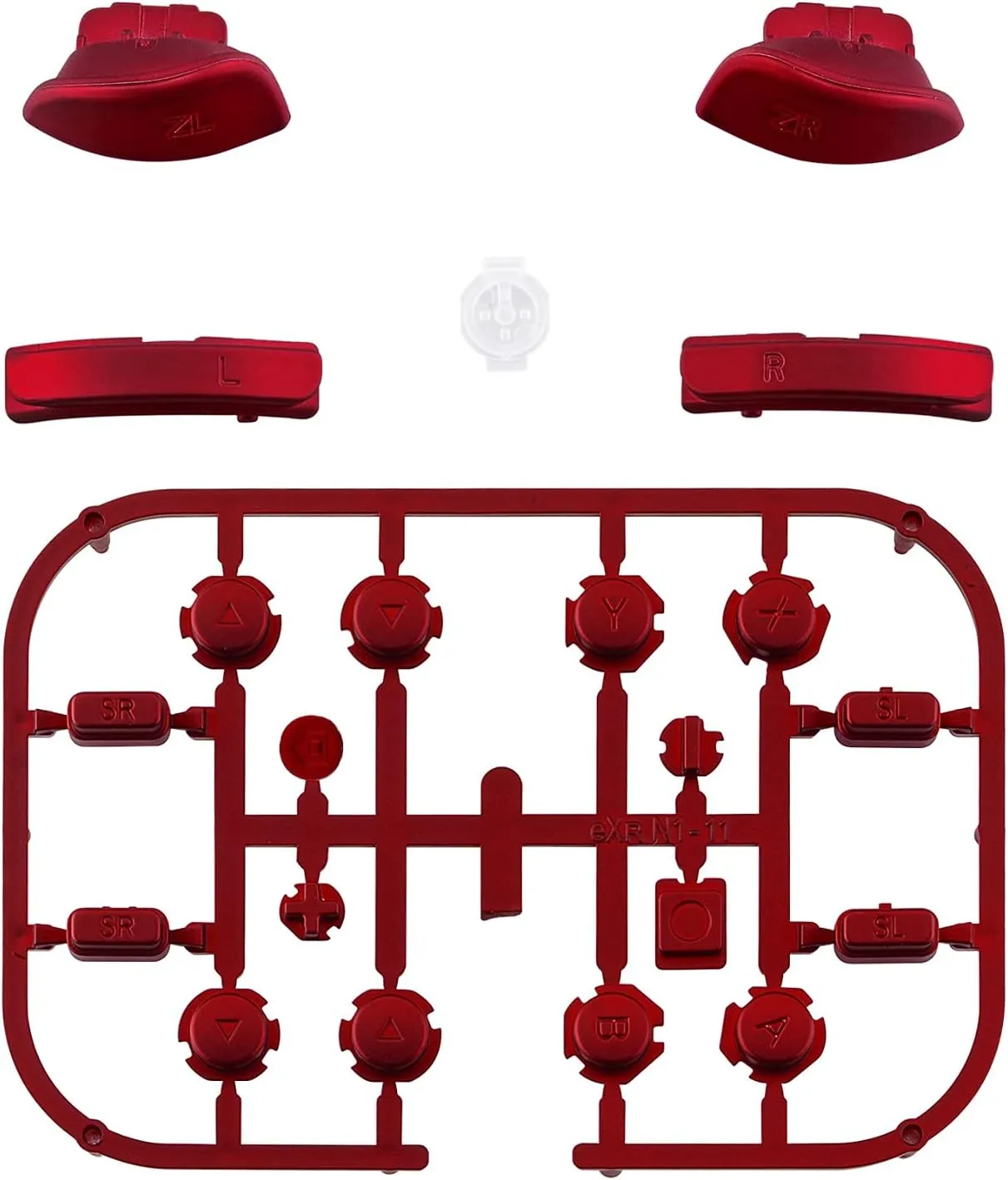 eXtremeRate DIY Full Set Buttons for Nintendo Switch & Switch OLED, Custom Replacement Buttons for JoyCon, ABXY Direction Keys SR SL L R ZR ZL   - Home Capture Trigger Buttons Springs - Scarlet Red