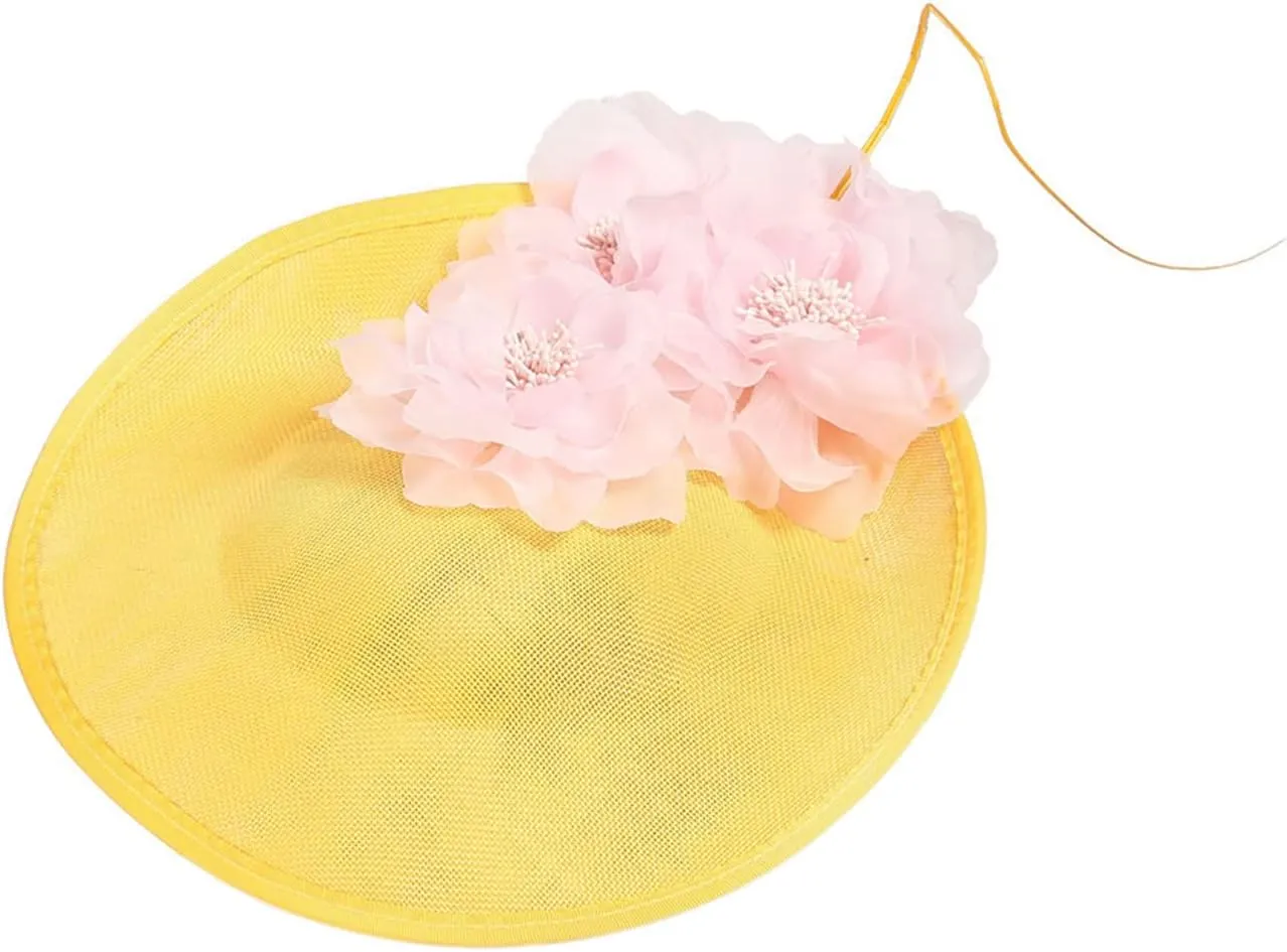 Fascinator Hats for Women Mesh Bow Rhinestone Feather Wedding Tea Party Derby Hat Clip Headband