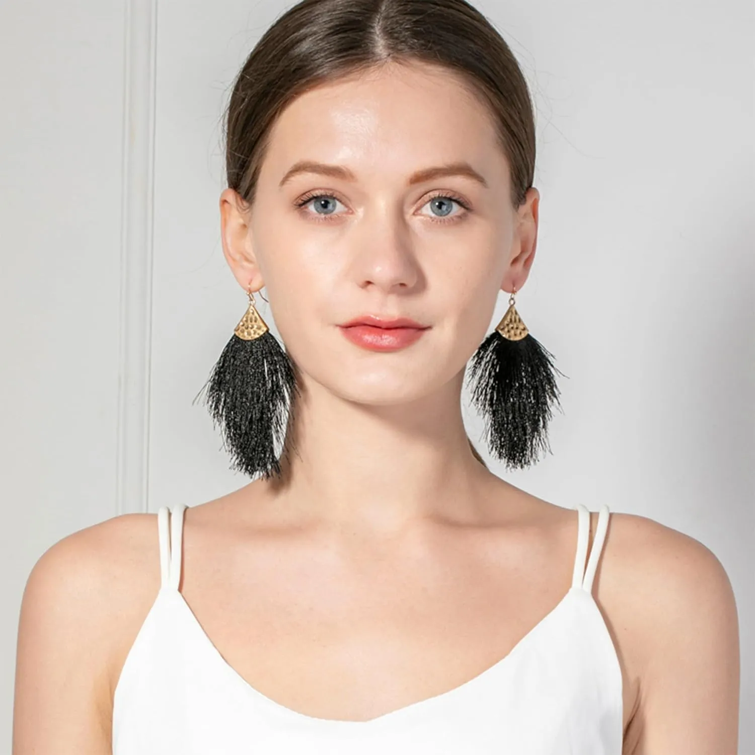 Feather Fringe Earrings for Women - Colorful Earrings - Choice of Color