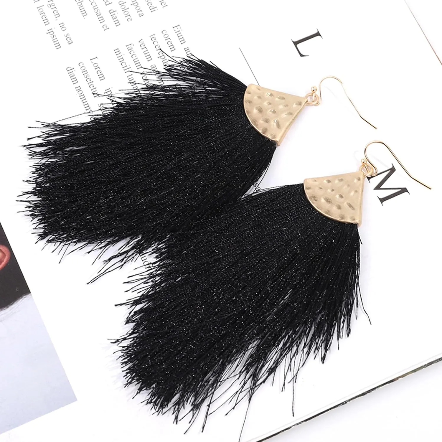 Feather Fringe Earrings for Women - Colorful Earrings - Choice of Color