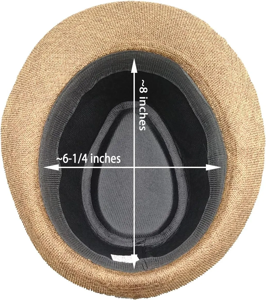 Fedora HAT with Band & Feather - Trilby Gangster Mob Panama Jazz Vintage Style