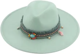 Fedora Hats for Women Big Brim Band Cowboy Panama Solid Belt Men Hat Felted Fedoras Light EN8 56-58cm