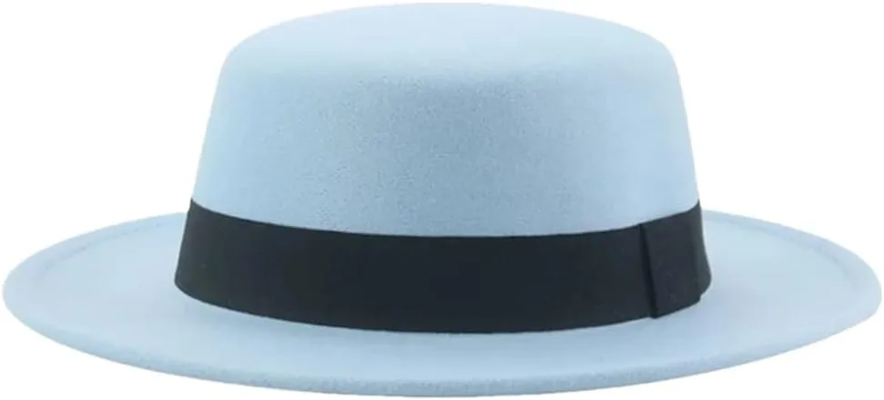Fedoras Women Hats Ribbon Band Belt Formal Hat Wide Brim Pork Pie Hat Sombreros 32 56-58cm