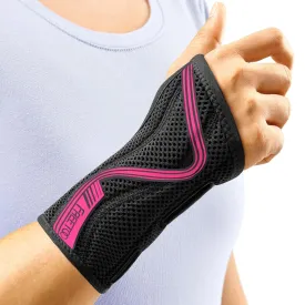 FREETOO Wrist Brace for Carpal Tunnel,[New Upgrade-Anatomically shaped] Adjustable Wrist Support Splint for Men and Women,Hand Brace for Pain Relief, Tendinitis,Arthritis,Left Hand,Medium,Black-Rose Red