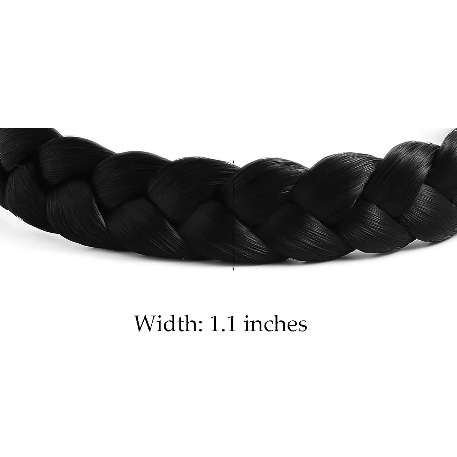 Hairband, 3 Strands Synthetic Braided Headband, Classic Chunky Elastic Headband for Women and Girls, Bohemian Trendy Hair Braid, 65g, Q-strand braids