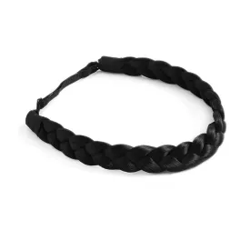 Hairband, 3 Strands Synthetic Braided Headband, Classic Chunky Elastic Headband for Women and Girls, Bohemian Trendy Hair Braid, 65g, Q-strand braids