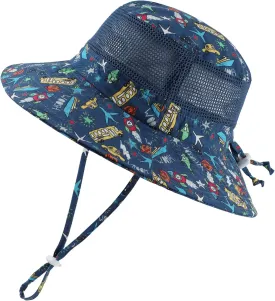 Home Prefer UPF50  Wide Brim Sun Hat Boys Girls Sun Protection Hat Zoo Beach Swim Safari Bucket Hat for Baby Toddler Kid