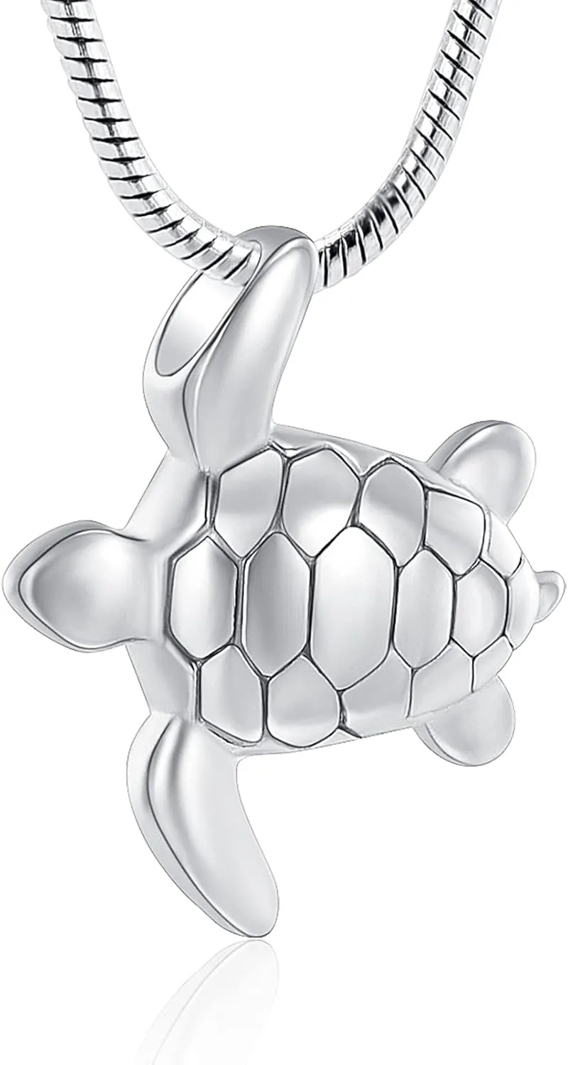 Imrsanl Sea Turtle Cremation Jewelry for Ashes Necklace Keepsake Memorial Urns Pendant Jewellery for Pets/Human