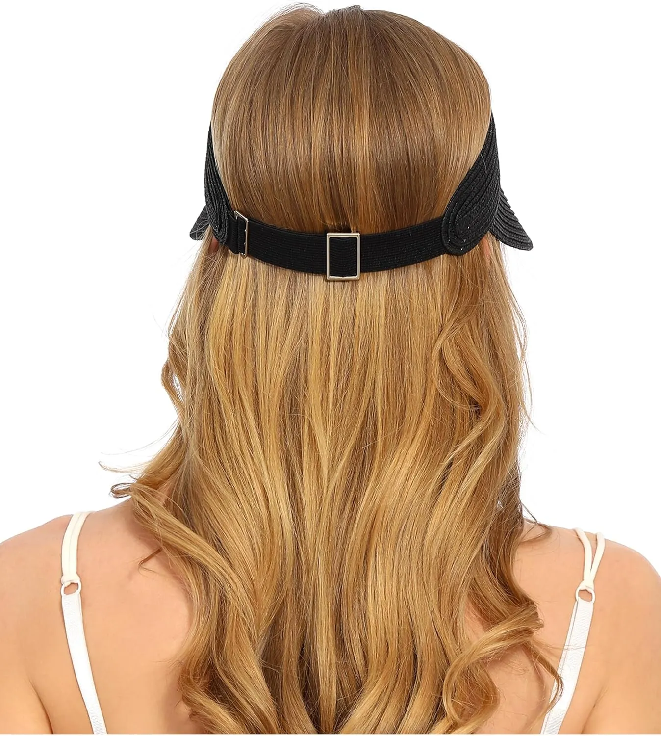 LA CARRIE Wide Brim Straw Visor for Women Sun Hat UV Protection Packable Beach Cap for Summer UPF 50 