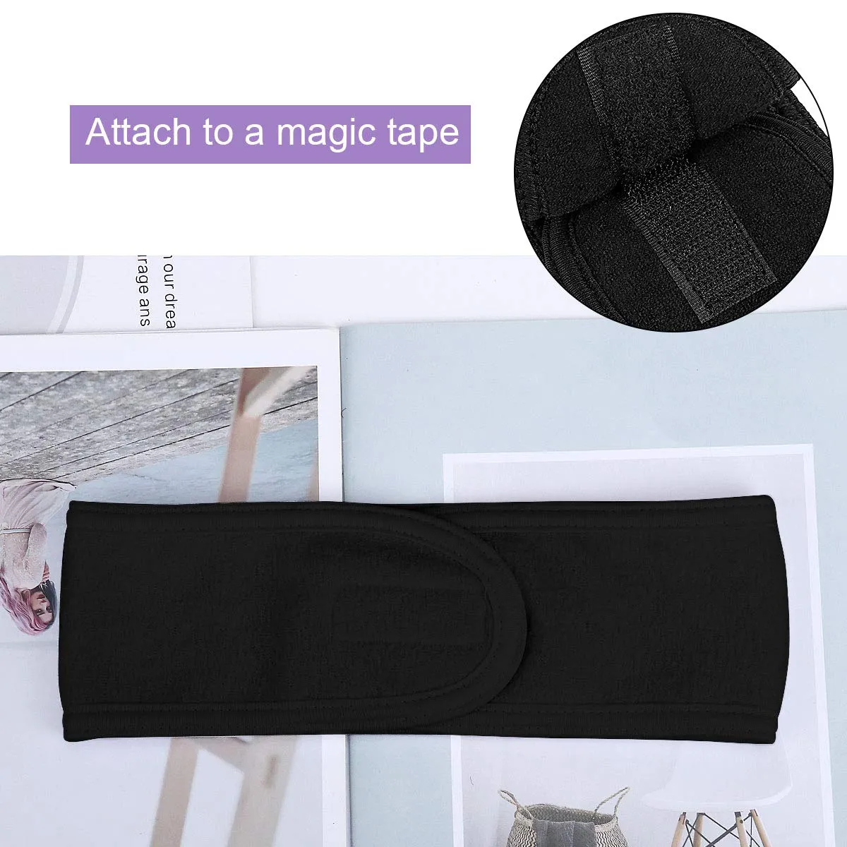 LADES Spa Facial Headband for Women | Adjustable Velcro, Soft Terry Cloth, Washable, Comfortable, Perfect for Makeup, Facials & Sleeping