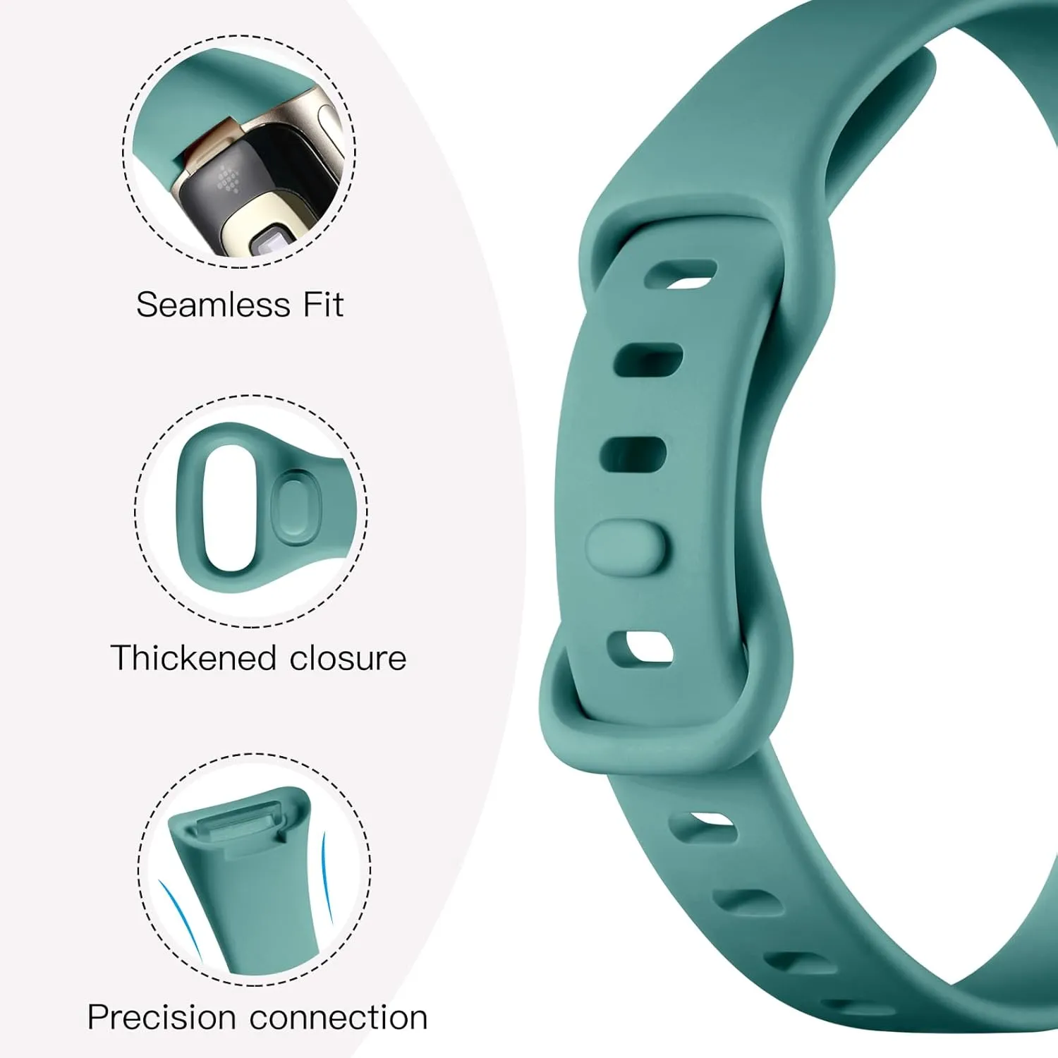 Maledan 8 Pack Band Compatible with Fitbit Charge 5/Charge 6 Bands for Women Men, Soft Slim Silicone Waterproof Sport Strap Replacement Wristband Accessories for Fitbit Charge 5/6 Fitness Tracker