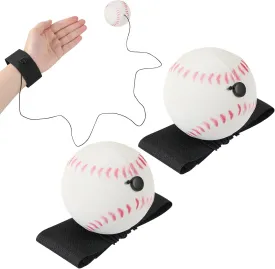 MIDELONG Wrist Return Ball, 2.4 Inch Wrist Balls on a String Rubber Rebound Bouncy Wristband Balls Sports Wrist Return Ball on Elastic String for Adult Wrist Exercise Play, Pack of 2