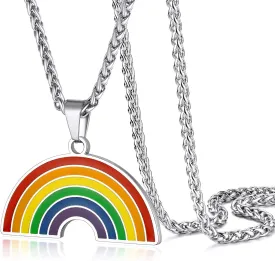 PROSTEEL Gay Pride Lgbtq Stuff, Rainbow Necklace, Lgbt Earrings, Pride Month Accessories, Pride Jewelry for Men Women, Come with Box