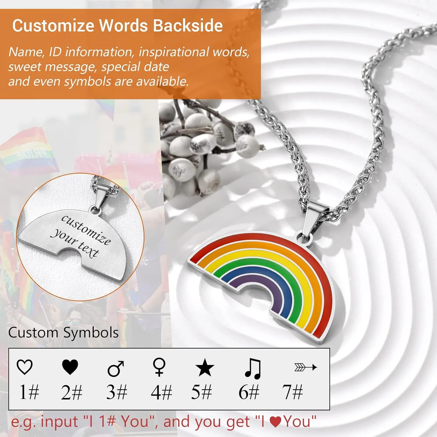 PROSTEEL Gay Pride Lgbtq Stuff, Rainbow Necklace, Lgbt Earrings, Pride Month Accessories, Pride Jewelry for Men Women, Come with Box