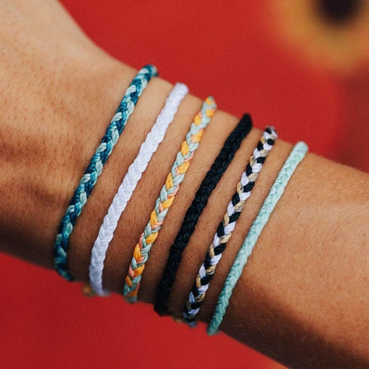 Pura Vida Mini Braided Bracelet - Plated Charm, Adjustable Band