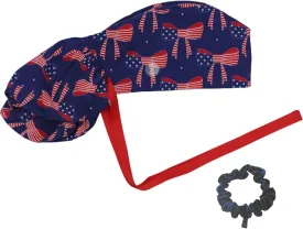 Scrub Cap with Silky Inner - Cotton Hat with Sweatband and Buttons, Adjustable Tie Back Ponytail(Randomly Provide Hair Ring)