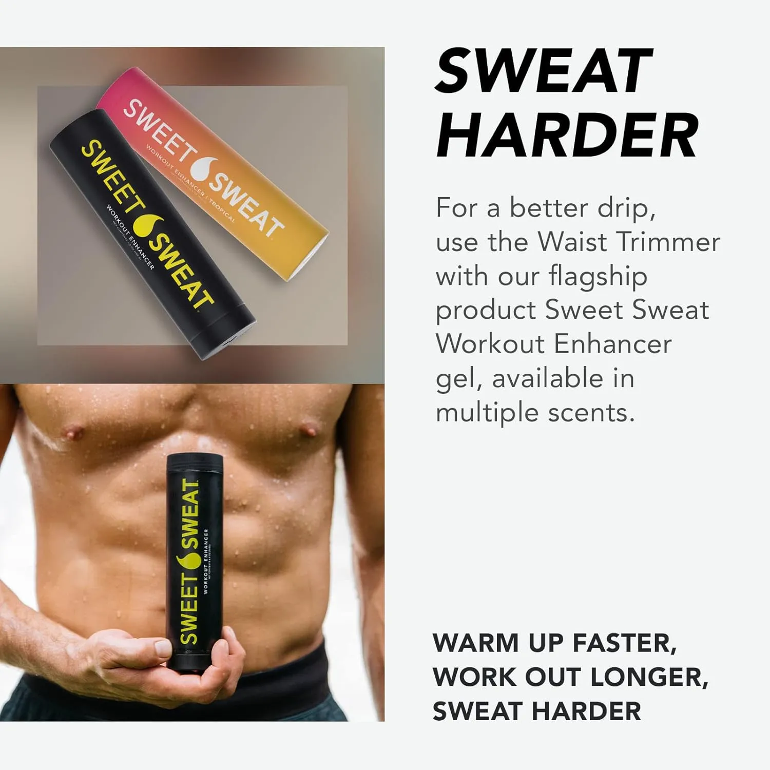 Sports Research Sweet Sweat Waist Trimmer - Premium Sweat Enhancing Fitness Belt for Women & Men - 5 Adjustable Sizes