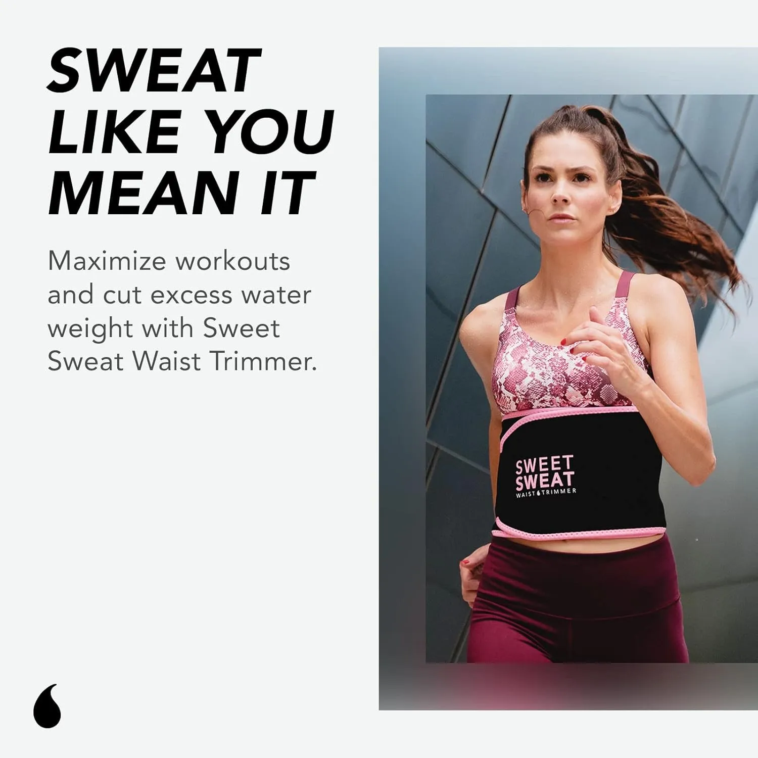 Sports Research Sweet Sweat Waist Trimmer - Premium Sweat Enhancing Fitness Belt for Women & Men - 5 Adjustable Sizes