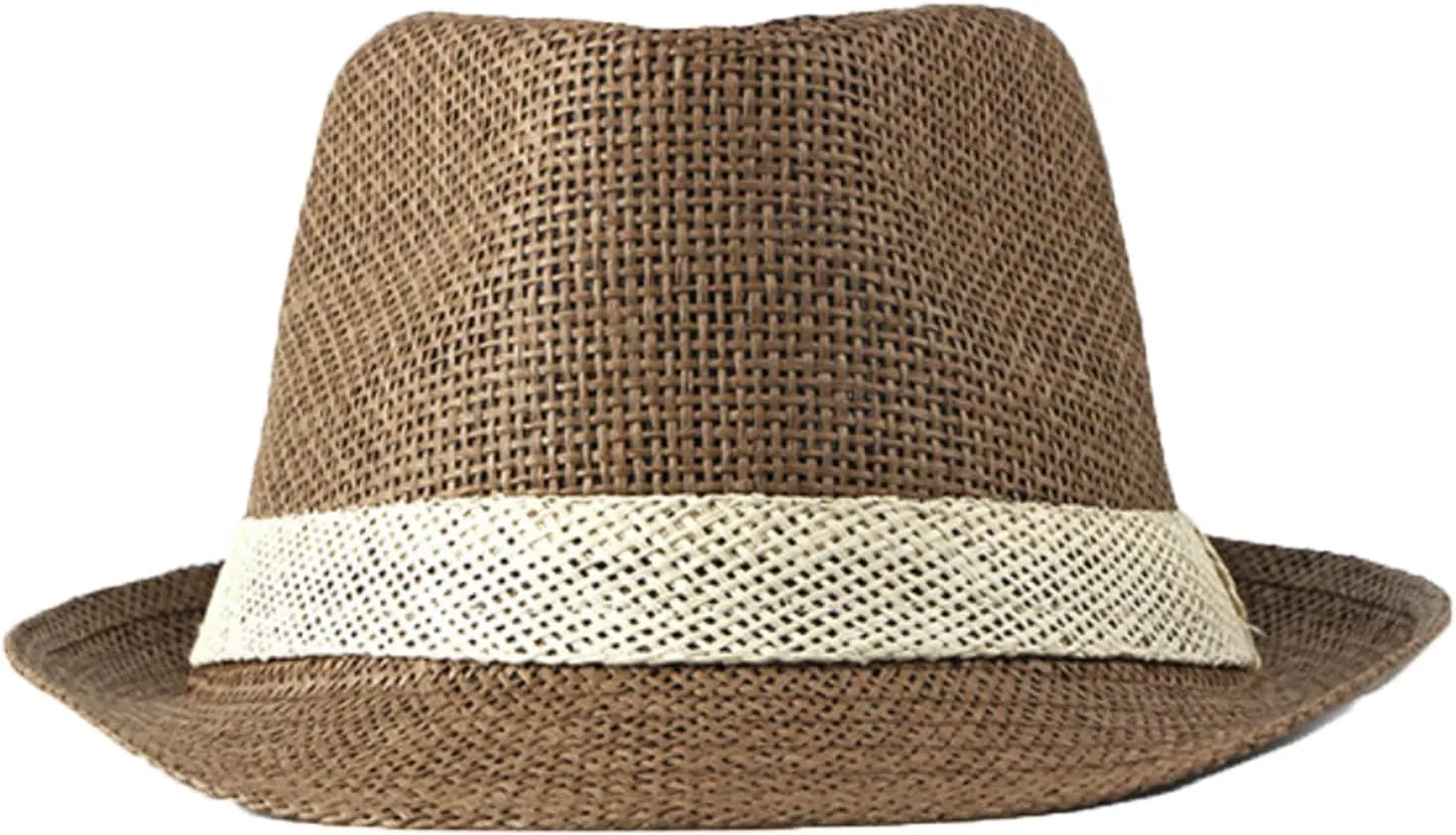 Summer Fedora Straw Sun Hat for Men Women Foldable Roll Up Short Brim Trilby Jazz Hat Panama Beach Hat UPF 50 
