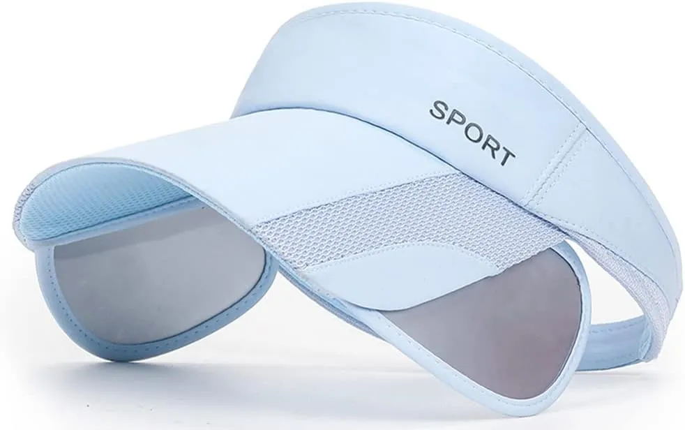 Sun Visor Hat for Women and Men - Retractable Brim Sport Hat, Summer Golf Tennis Running Beach Hat with Ponytail Hole