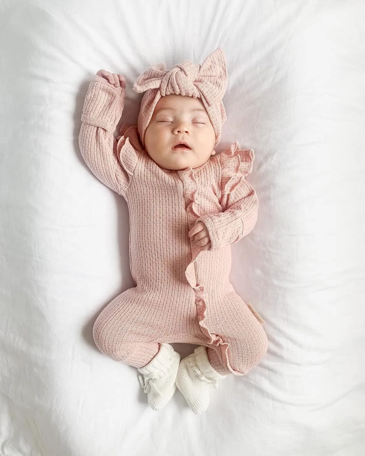 Twopumpkin Newborn Baby Girl Knit Jumpsuit Sweater Romper Newborn Coming Home Outfit Cute Fall Winter Clothes Outfits