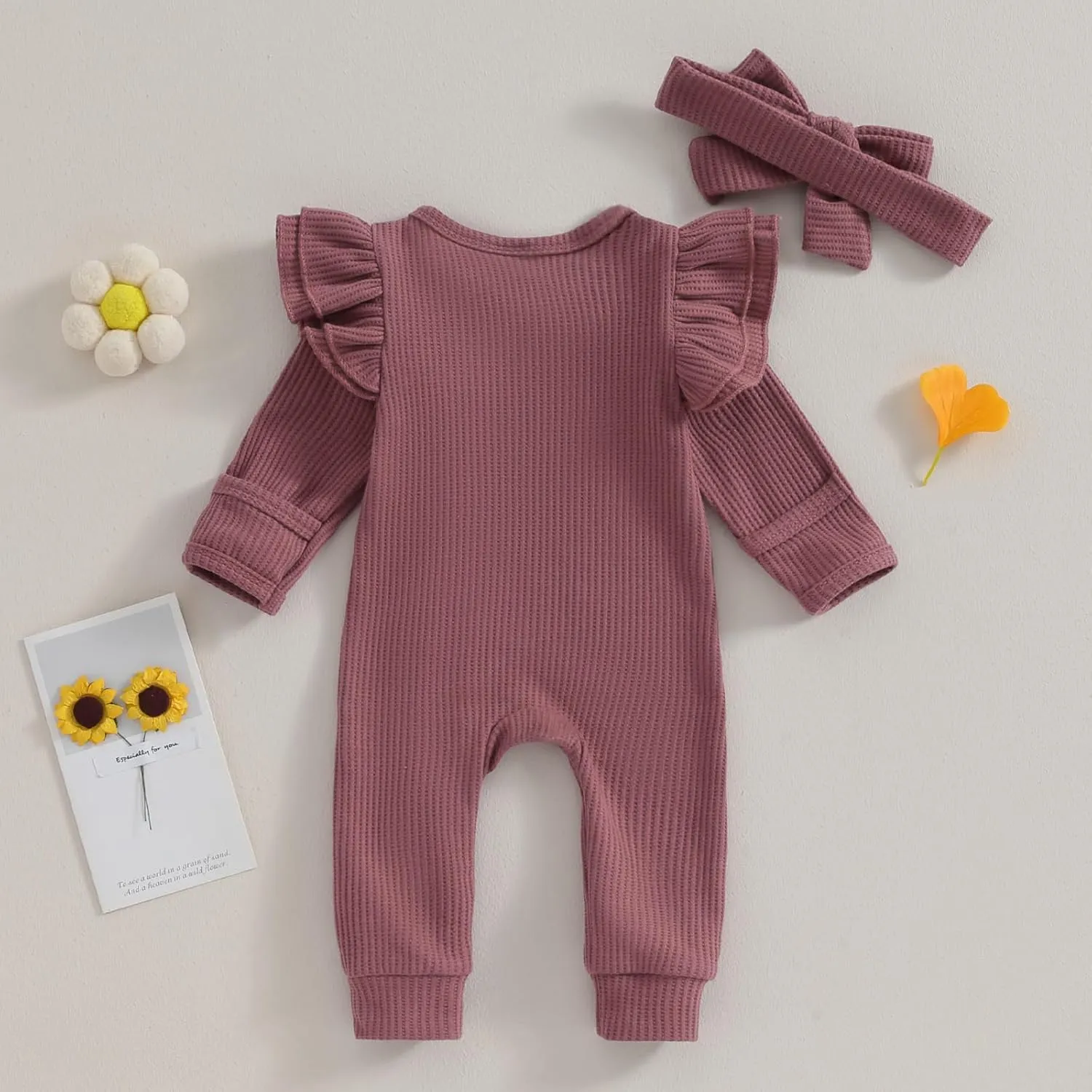 Twopumpkin Newborn Baby Girl Knit Jumpsuit Sweater Romper Newborn Coming Home Outfit Cute Fall Winter Clothes Outfits