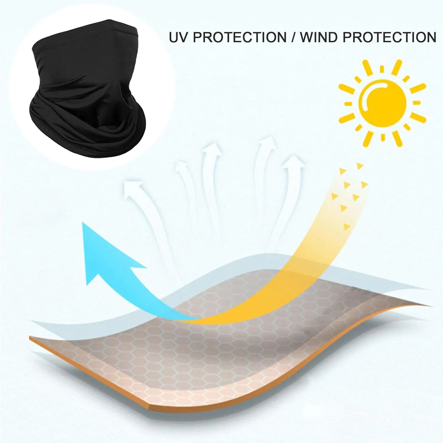 UV Protection Cooling Neck Gaiter Face Mask Scarf for Men - Windproof Neck Cover Bandana Neck Warmer Mask