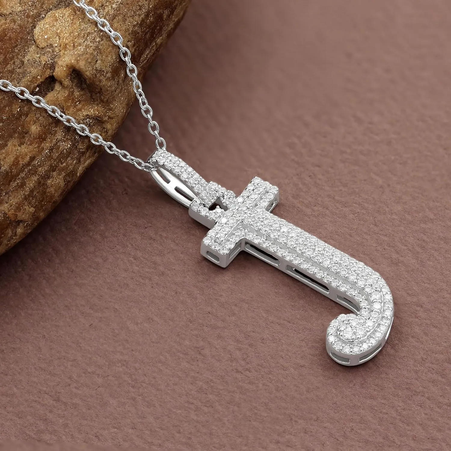 White Gold Plated & Yellow Gold Plated Moissanite Initial Letter Pendant Necklace for Men Women - 925 Sterling Silver Pendant with A to Z Alphabet Jewelry - Gift for Anniversaries or Special Occasions