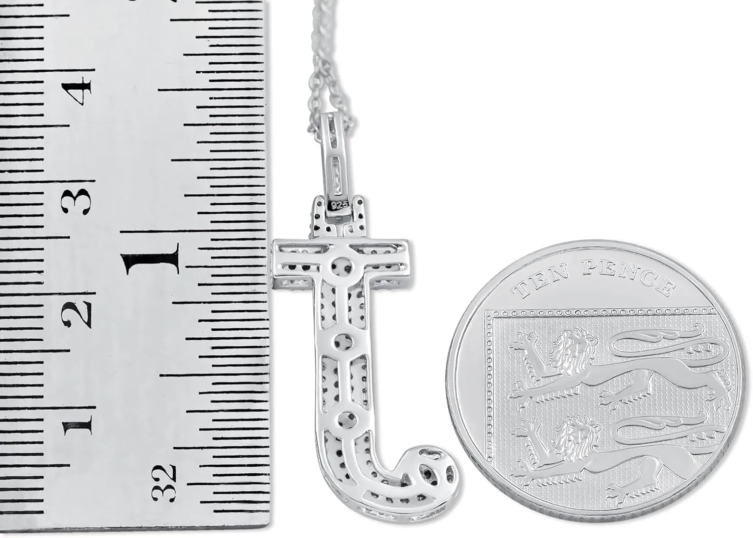 White Gold Plated & Yellow Gold Plated Moissanite Initial Letter Pendant Necklace for Men Women - 925 Sterling Silver Pendant with A to Z Alphabet Jewelry - Gift for Anniversaries or Special Occasions