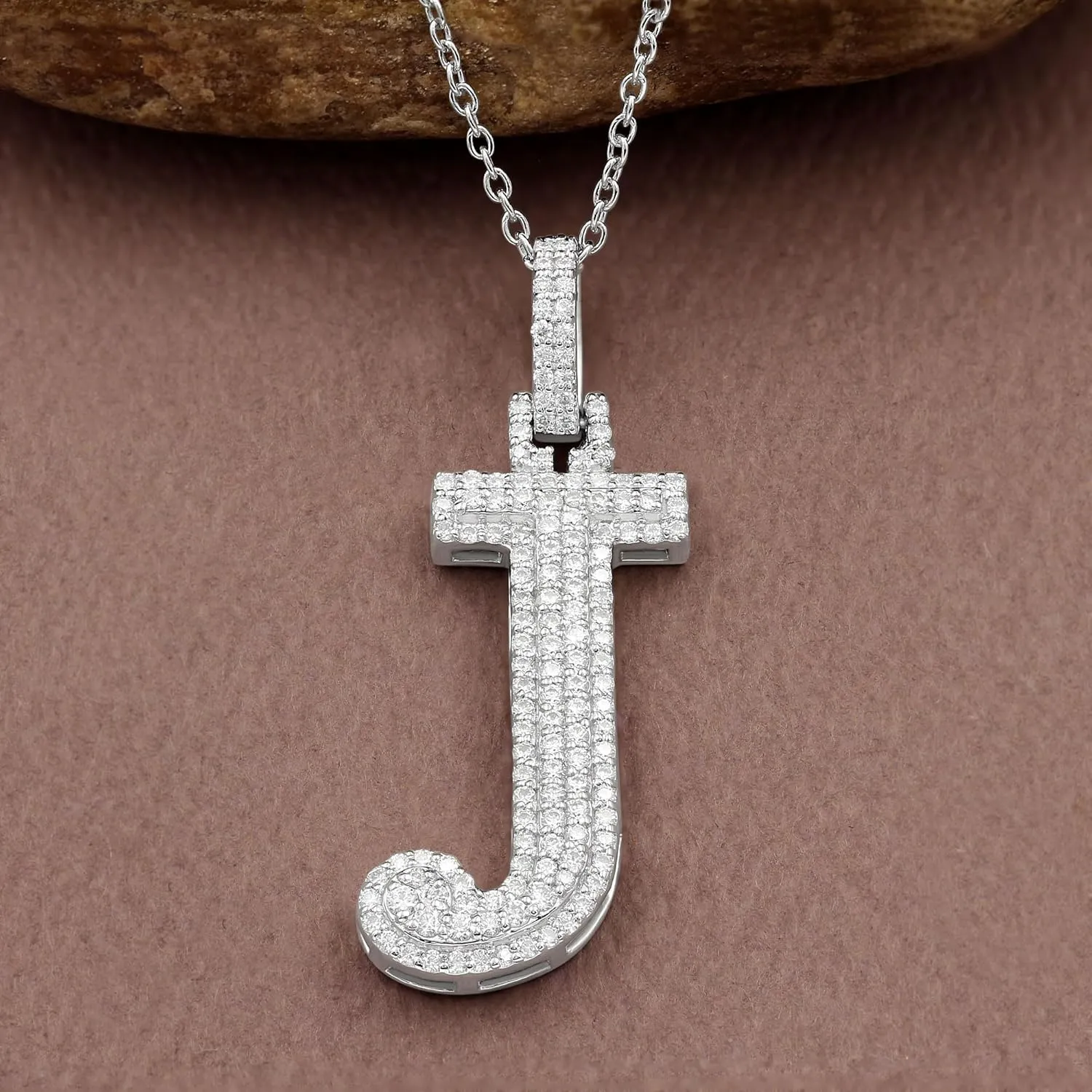 White Gold Plated & Yellow Gold Plated Moissanite Initial Letter Pendant Necklace for Men Women - 925 Sterling Silver Pendant with A to Z Alphabet Jewelry - Gift for Anniversaries or Special Occasions