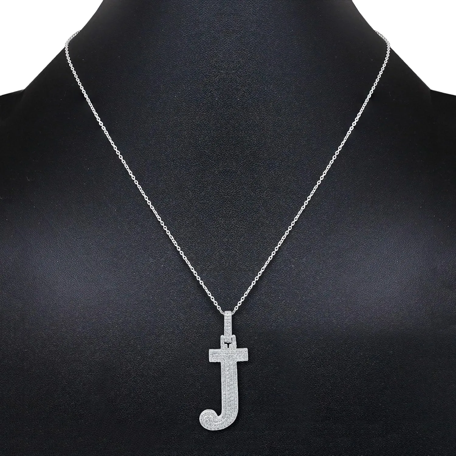 White Gold Plated & Yellow Gold Plated Moissanite Initial Letter Pendant Necklace for Men Women - 925 Sterling Silver Pendant with A to Z Alphabet Jewelry - Gift for Anniversaries or Special Occasions