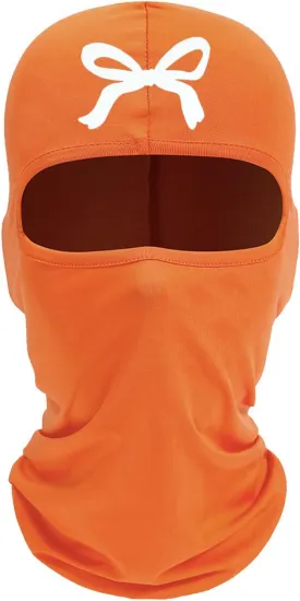 Women's Bow Print Balaclava Ski Mask Stylish Balaclava Face Mask Lightweight Ski Mask and Neck Gaiter for Outdoor Sports