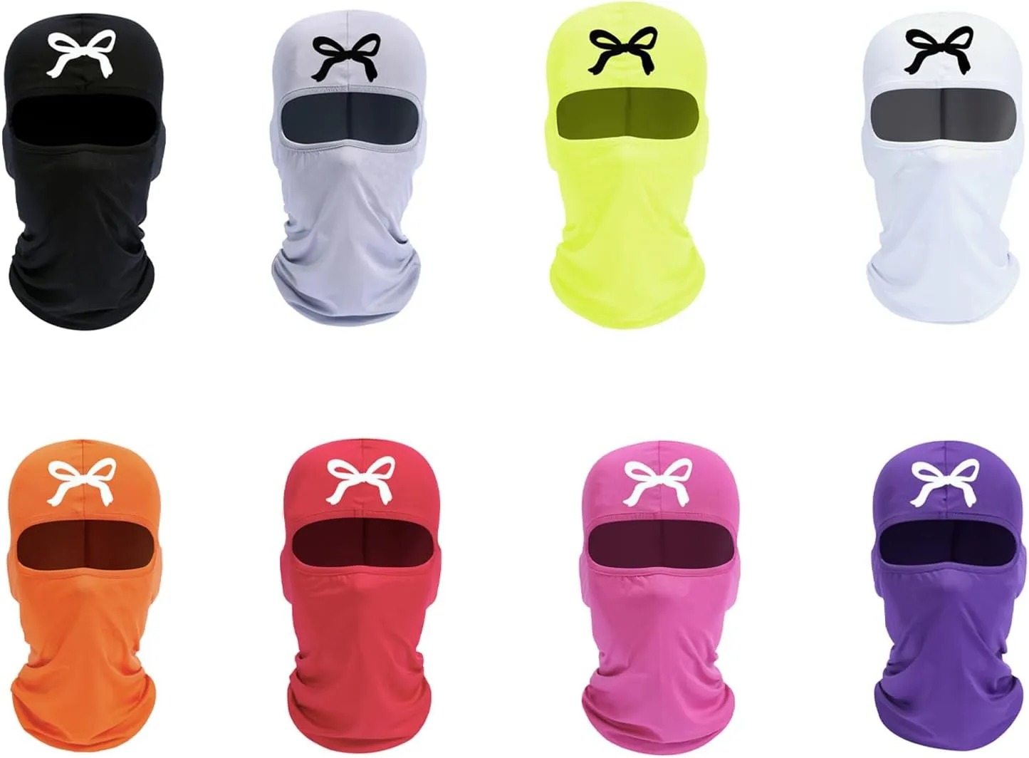 Women's Bow Print Balaclava Ski Mask Stylish Balaclava Face Mask Lightweight Ski Mask and Neck Gaiter for Outdoor Sports