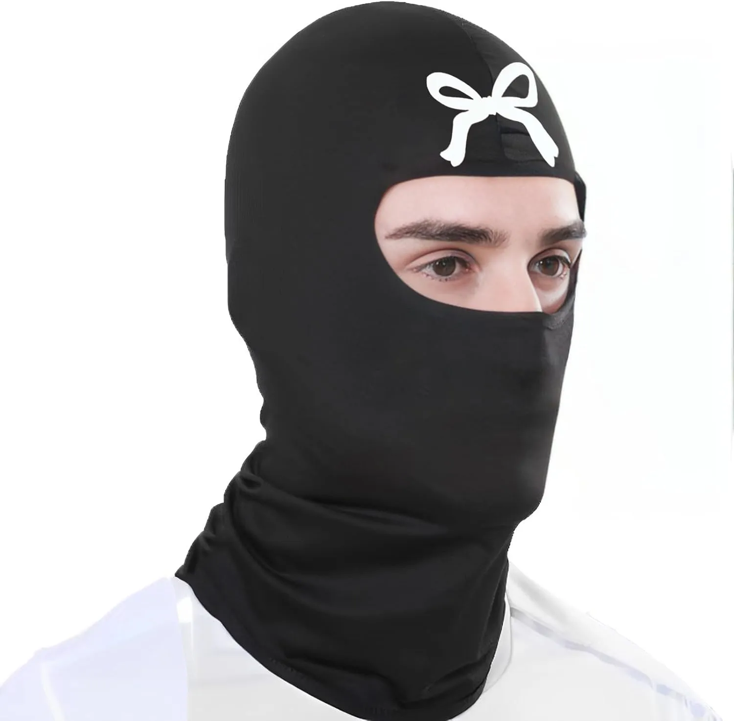 Women's Bow Print Balaclava Ski Mask Stylish Balaclava Face Mask Lightweight Ski Mask and Neck Gaiter for Outdoor Sports