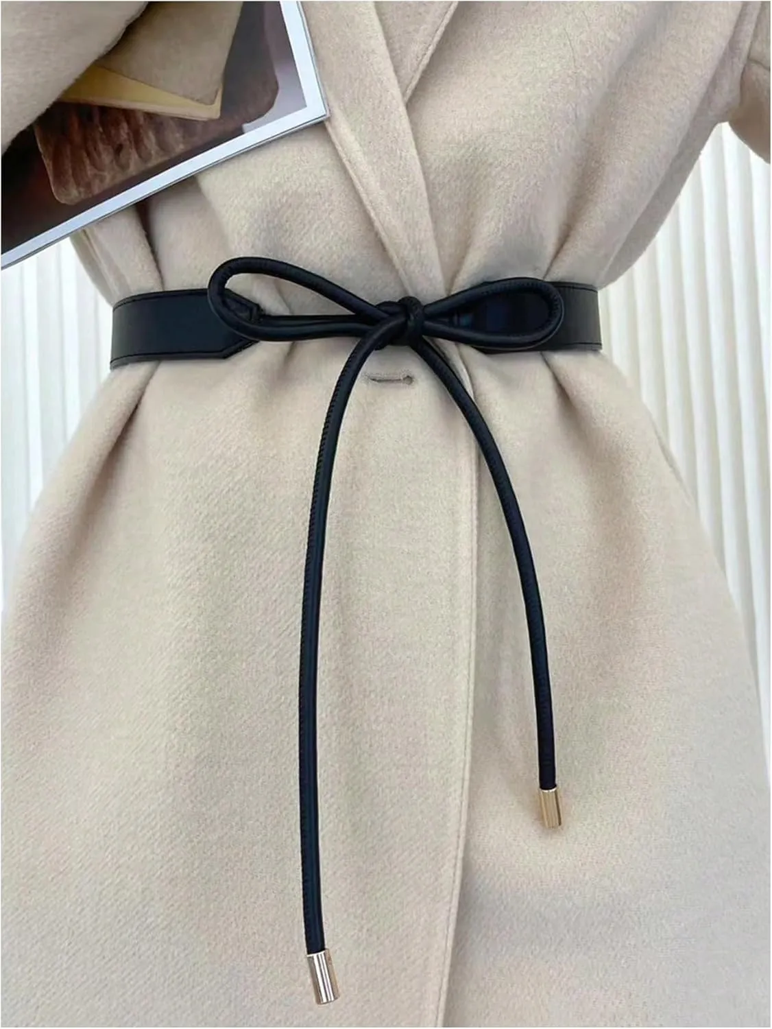 Women's Tie Waist Belts Fashion Leather Belt Coat Dress Sweater Waistband