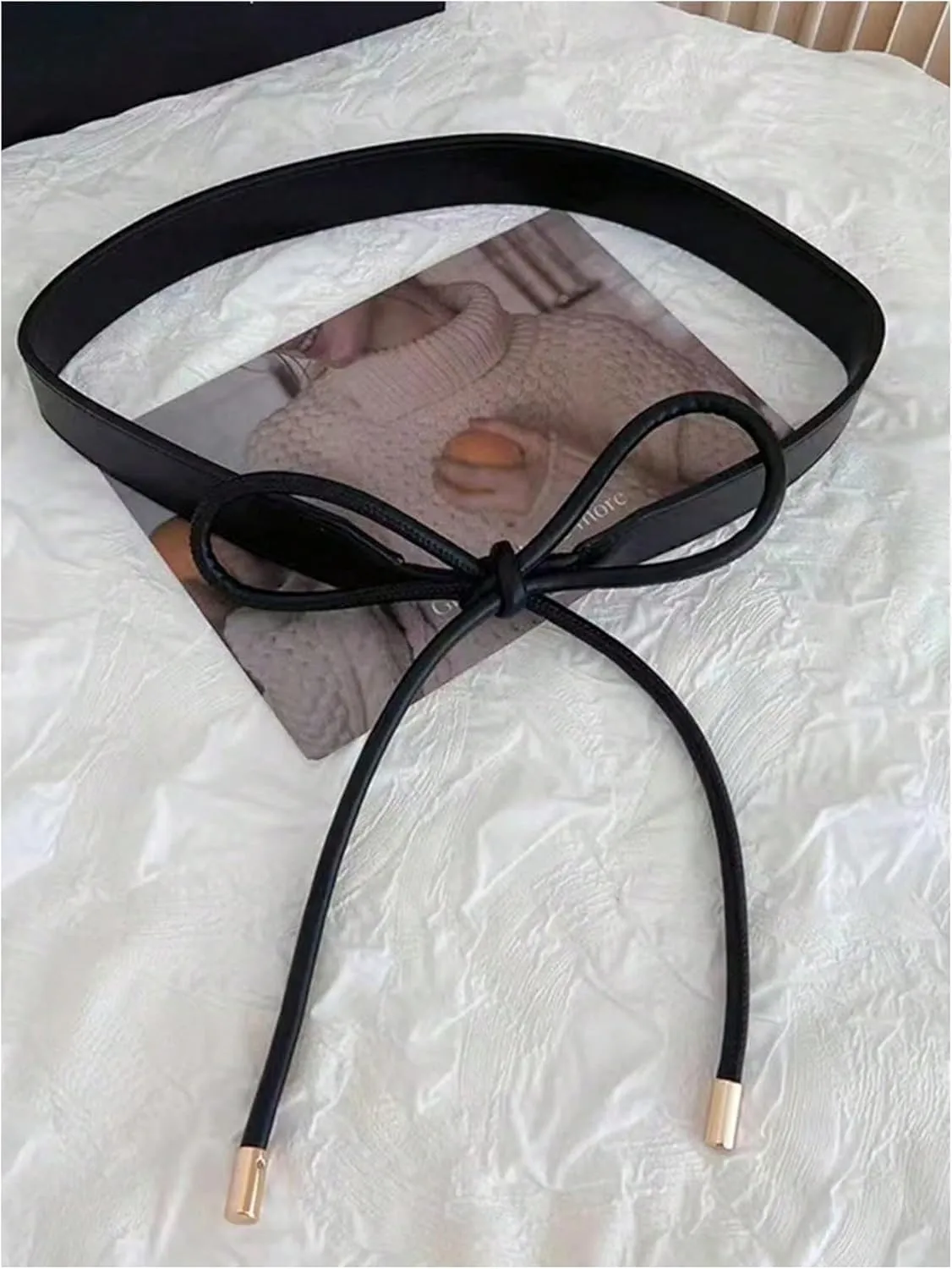 Women's Tie Waist Belts Fashion Leather Belt Coat Dress Sweater Waistband